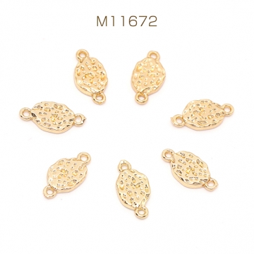 コネクターチャーム 不規則オーバル 2カン付き ゴールド 4×7.5mm（4ヶ）