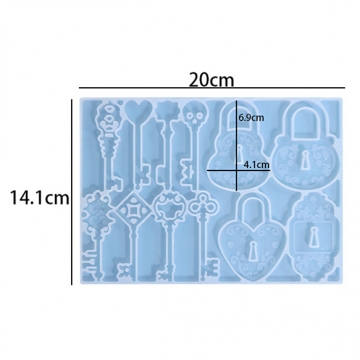 シリコンモールド ロック 鍵 20×14.1×0.7cm（1ヶ）