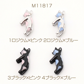 立体メタルチャーム 猫 1カン 11×24.5mm（2ヶ）