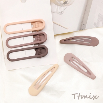 ヘアクリップ スリーピン フロスト加工 MIXカラー
