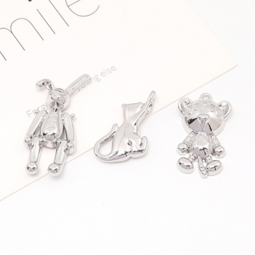 メタルチャーム クマ 猫 ロジウム