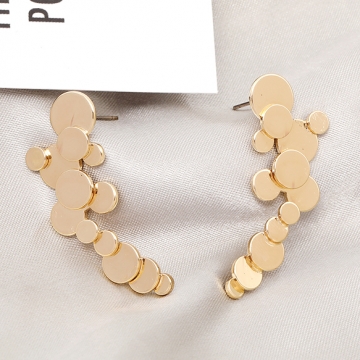 デザインピアス ラウンド 14×37mm ゴールド（1ペア）