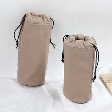 保温バッグ クーラーバッグ 保冷 保温 クール ホット 兼用 巾着袋 7.5×20cm ブラウン（1ヶ）