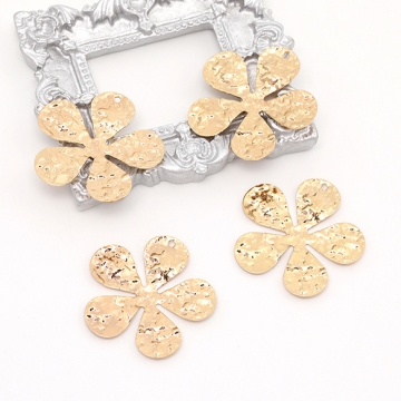 メタルチャーム フラワー 五弁花 1穴 26×27mm ゴールド（10ヶ）