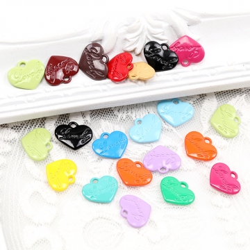 メタルチャーム 塗装 ハート型 11.5×14mm（6ヶ）