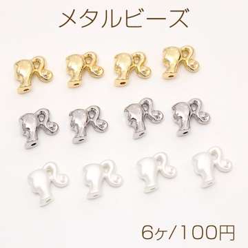 メタルビーズ 女の子 13×14mm（6ヶ）