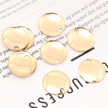 メタルチャーム ラウンド 1穴 22.5mm ゴールド（10ヶ）