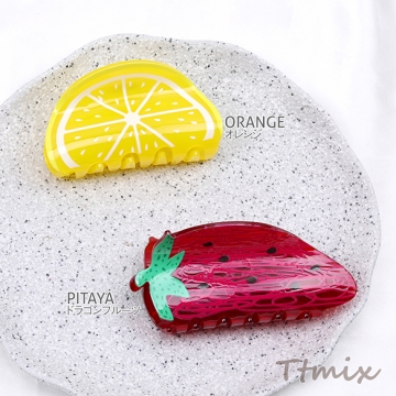 バンスクリップ アクリルヘアクリップ フルーツ（1ヶ）