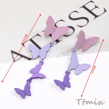 デザインピアス 蝶のピアス 5×6.5cm（1ペア）