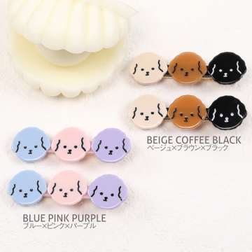 ヘアクリップ 3連ドッグ 20×67mm