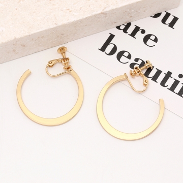 ネジバネ式イヤリング Cフープ 2×32mm ゴールド