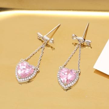 ハートピアス レディースピアス おしゃれピアス トレンドピアス 10×31mm