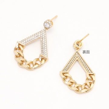 チェーンピアス レディースピアス おしゃれピアス トレンドピアス 19×32mm