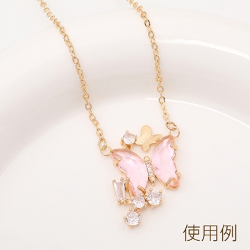 フレームガラスチャーム コネクターチャーム 接続パーツ 連結パーツ 蝶 2カン 21×30mm（2ヶ）