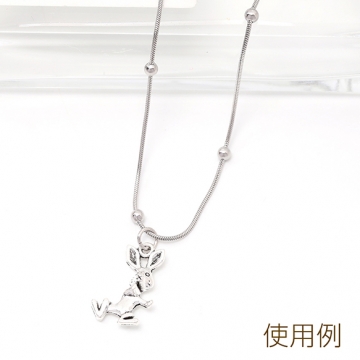 銀古美チャーム アンティークシルバー 立体メタルチャーム ウサギ 12×19mm（10ヶ）