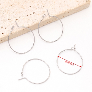 ワイヤーフックピアス ステンレス製 ピアス金具 シルバーカラー 0.6×20mm（10ヶ）