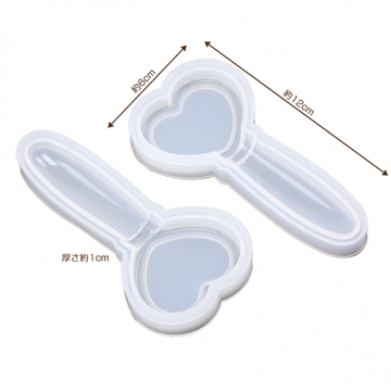 シリコンモールド ソフト 1種 ハート型マジックスティック (1枚)