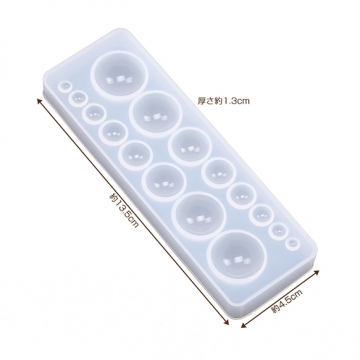 シリコンモールド ソフト 半円 8種 貼付けタイプ (1枚)