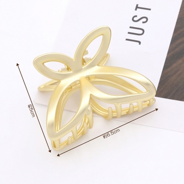 バンスクリップ メタルヘアクリップ 蝶型 ゴールド 5×6.5cm