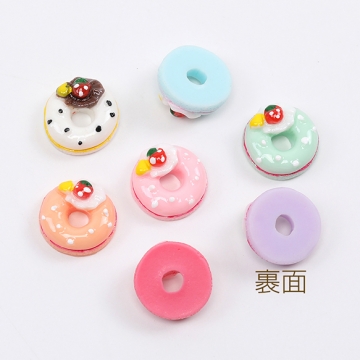 樹脂デコパーツドーナツ 樹脂貼付けパーツ 18mm（8ヶ）