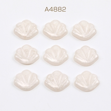 樹脂貼付けパーツ 樹脂カボション 貝がら ホワイト 12×15mm（10ヶ）