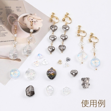 メッキガラスビーズ オーロラ加工ガラスビーズ クマ 12×15mm（20ヶ）