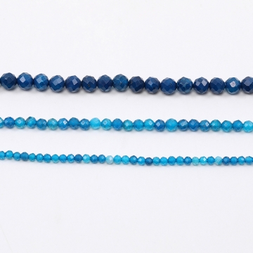 天然石ビーズ 連売り ブルーアゲート ラウンドカット 通し穴あり 4mm 1連(約90ヶ)