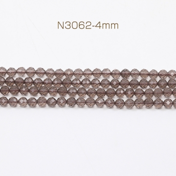 天然石ビーズ 連売り アイスオブシディアン ラウンドカット 通し穴あり 4mm 1連(約90ヶ)