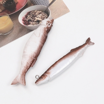食品サンプル 食品サンプルキーホルダーチャーム 魚チャーム ミニチュアフード 鮎 プラスチック製 カン付き