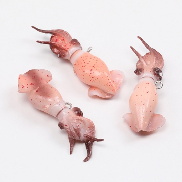 食品サンプル ホタルイカ 食品サンプルキーホルダーチャーム 和風食品 ミニチュアフード プラスチック製 カン付き 2.5×6.5cm（1ヶ）