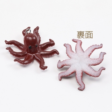 食品サンプル タコ 食品サンプルキーホルダーチャーム 和風食品 ミニチュアフード プラスチック製 カン付き 4.5×5cm（1ヶ）