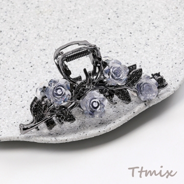 バンスクリップ メタルヘアクリップ カメリア 4.5×9cm（1ヶ）