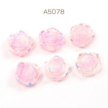 樹脂貼付けパーツ 樹脂カボション フラワー 花 18mm（6ヶ）