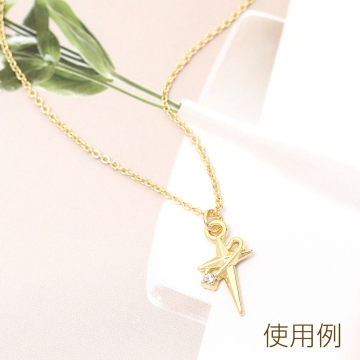 フラッシュスターチャーム メタルチャーム フラッシュスター ラインストーン付き 1カン付き 9×16mm（4ヶ）