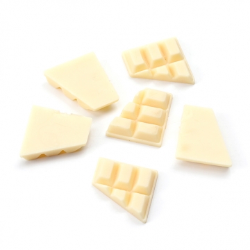 ミニチュアフードパーツ プラスチック製 フェクスフードデコパーツ 食品サンプル貼付けパーツ ホワイトチョコレート 15×17mm（10ヶ）