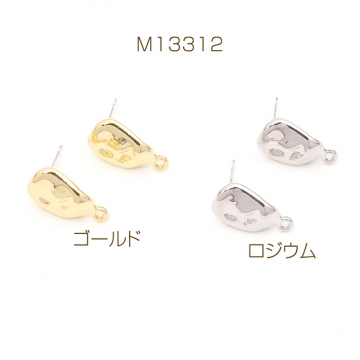 ピアス金具 デザインピアス カン付きキャッチ付き シルバーポスト 合金 ゴールド 9×17mm (4ヶ)