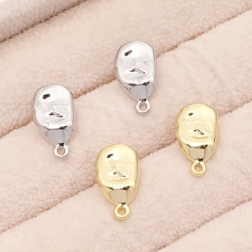 ピアス金具 デザインピアス カン付きキャッチ付き シルバーポスト 合金 ゴールド 9×17mm (4ヶ)