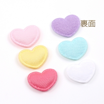 ハートアップリケ ハートワッペン ぷっくりハートアップリケ 貼付け可 縫付け可 13×17mm