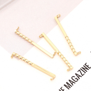 コネクターパーツ 横タイプ ジョイントパーツ スティックコネクターパーツ ネックレストップ連結パーツ 2カン付き 2×30mm