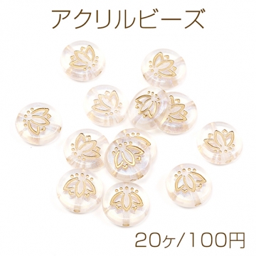 アクリルビーズ コイン型ビーズ アンティーク調ビーズ コインモチーフ 通し穴あり 約14mm（20ヶ）