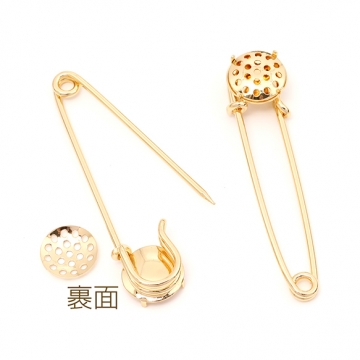 カブトピン カブトピンブローチ金具 シャワー台付き 約13×58mm シャワー直径約13mm（1ヶ）