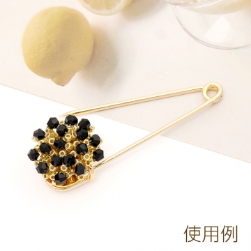 カブトピン カブトピンブローチ金具 シャワー台付き 約13×58mm シャワー直径約13mm（1ヶ）