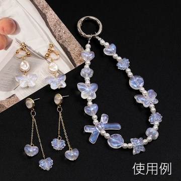 アクリルビーズ ハート型ビーズ ハートモチーフ 縦穴 約10×13mm（30ヶ）
