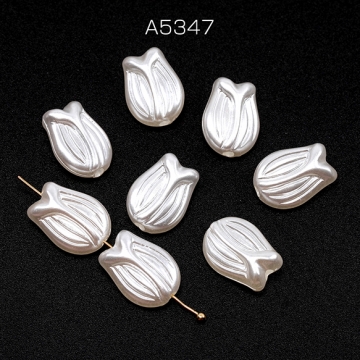 バロック調パールビーズ アクリル製 フラワー チューリップ 通し穴あり 約12×16mm（30ヶ）