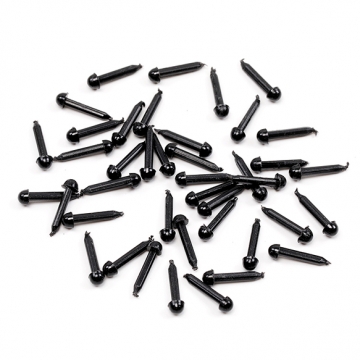 差込型眼球ボタン アクリル製 アニマルアイパーツ ぬいぐるみ目玉 差し込み目玉 黒 ブラック 約3mm（20ヶ）