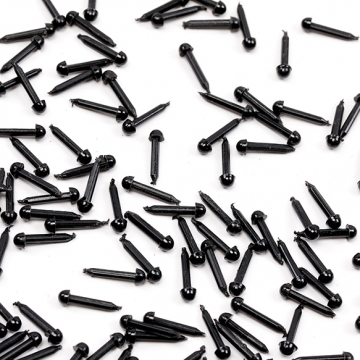 差込型眼球ボタン アクリル製 アニマルアイパーツ ぬいぐるみ目玉 差し込み目玉 黒 ブラック 約3mm（20ヶ）