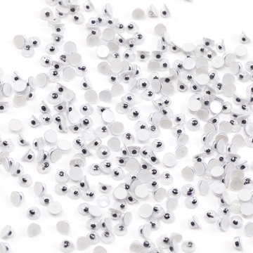 動眼パーツ アクリル製 アニマルアイパーツ ぬいぐるみ目玉 ムービングアイ 貼りつけタイプ 黒 ブラック 約3mm（30ヶ）