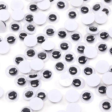 動眼パーツ アクリル製 アニマルアイパーツ ぬいぐるみ目玉 ムービングアイ 貼りつけタイプ 黒 ブラック 約8mm（30ヶ）