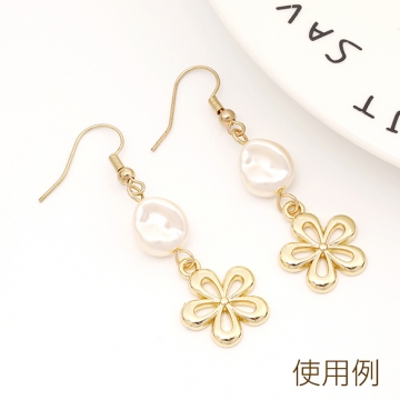 メタルフラワーチャーム 金属フラワーチャーム フラワー 花型 五弁花 合金製 1カン付き 約15×18mm（4ヶ）