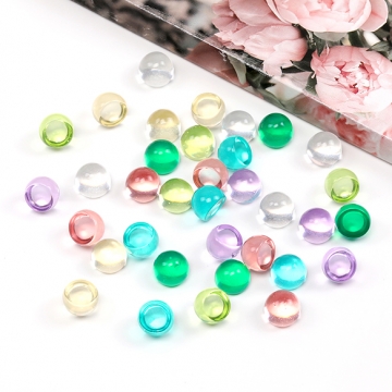 貼付けパーツ 丸型パーツ カボション 樹脂製 立体モチーフデコパーツ デコレーションパーツ 約7.5mm（8ヶ）